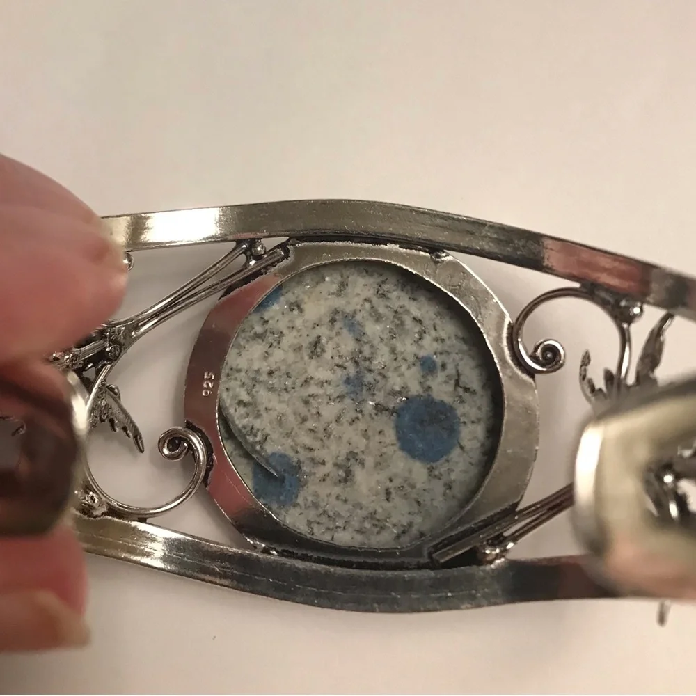 K2 Jasper Stamped Solid 925 Sterling Silver Cuff Bracelet